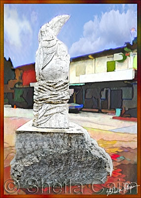 Toucan statue in Belize